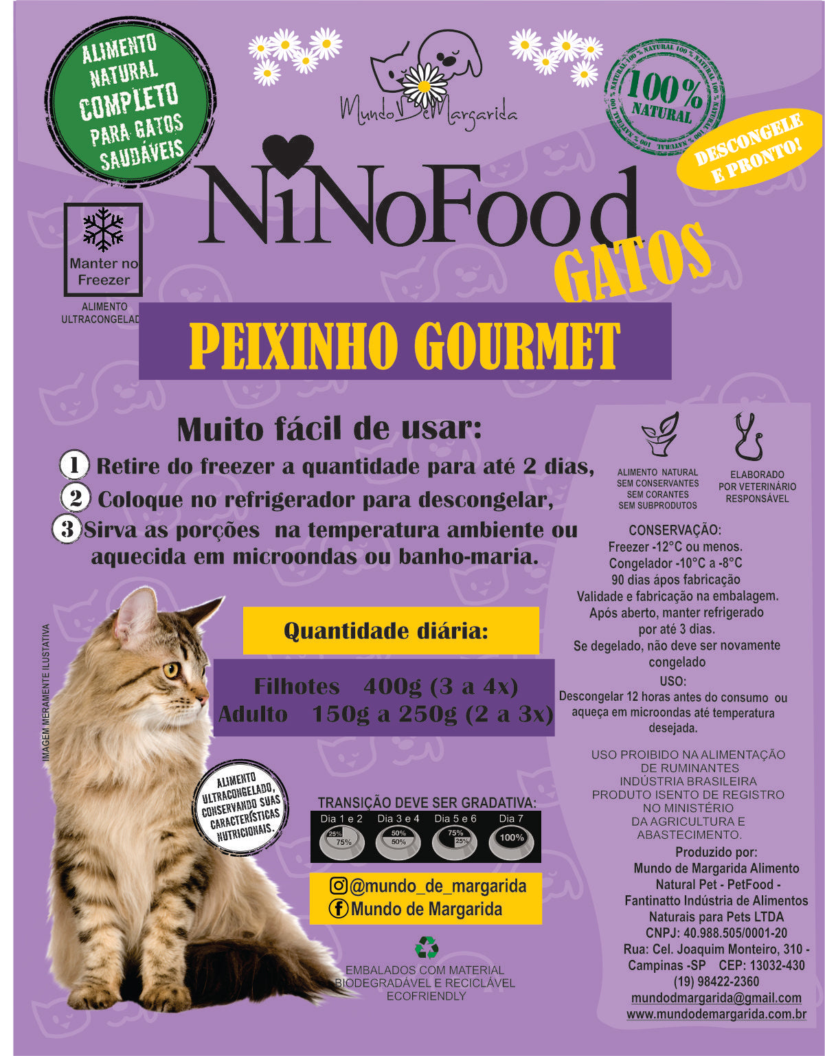 NinoFood Peixinho Gourmet Gatos 1kg - Mundo de Margarida