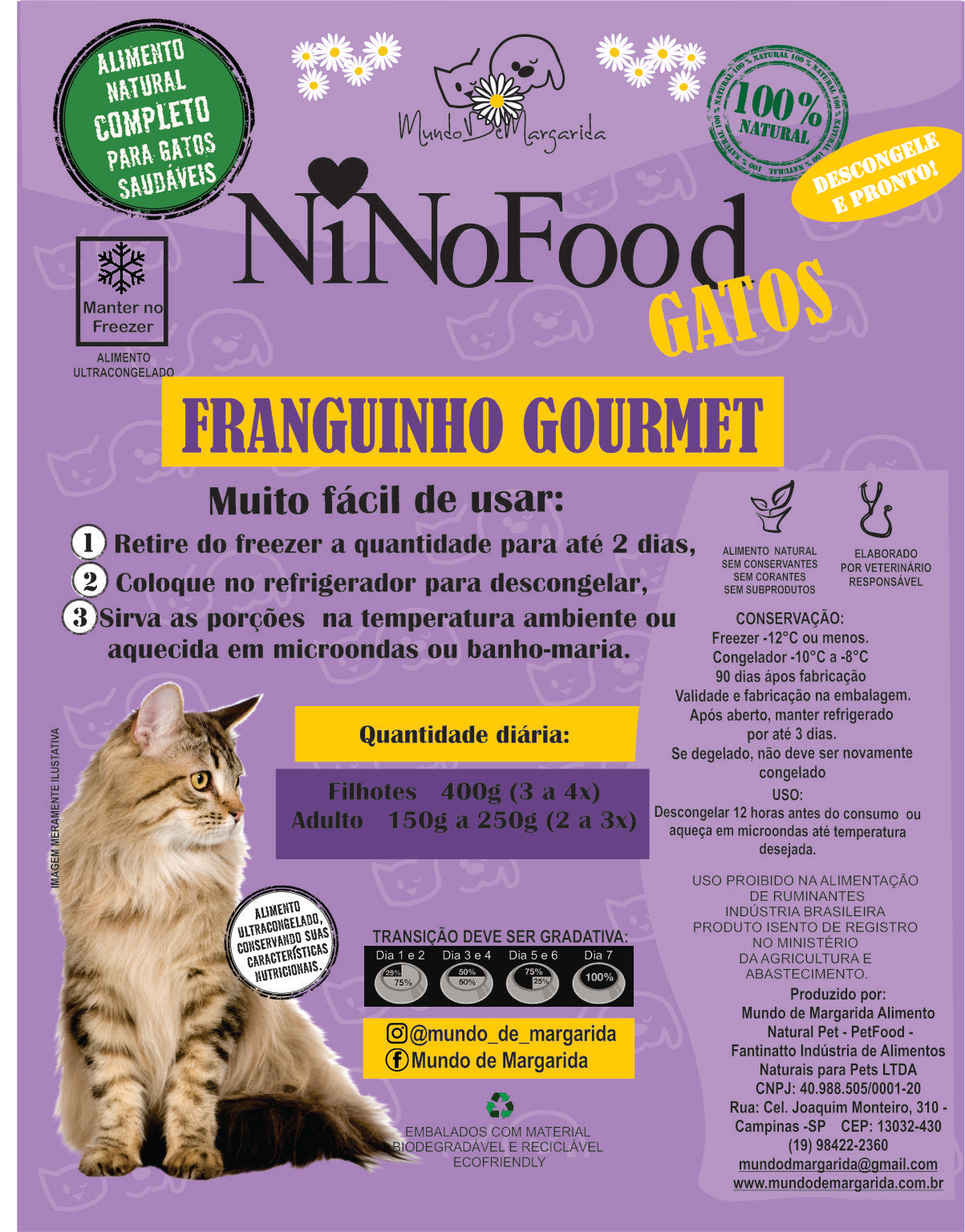 NinoFood  Franguinho Gourmet Gatos 1kg - Mundo de Margarida